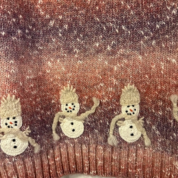 Talbots vintage Winter/Christmas Sweater, size XL, shades of pink and white. - Picture 12 of 12